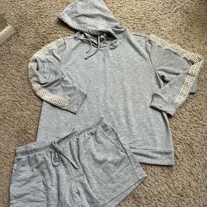 Womens set hoodie and shorts